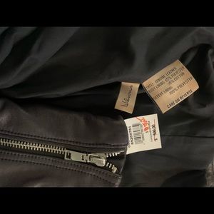 Dusty blue genuine leather jacket